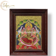Lakshmi in Red Tanjore Painting with Red Mani Frame