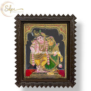 Krishna Rukmini Tanjore Painting with Chettinad Frame