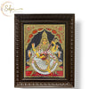 Saraswathi in White Tanjore Painting with Mani Frame