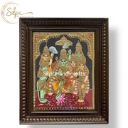 Sri Rama Pattabhishekam Tanjore Painting with Mani Frame